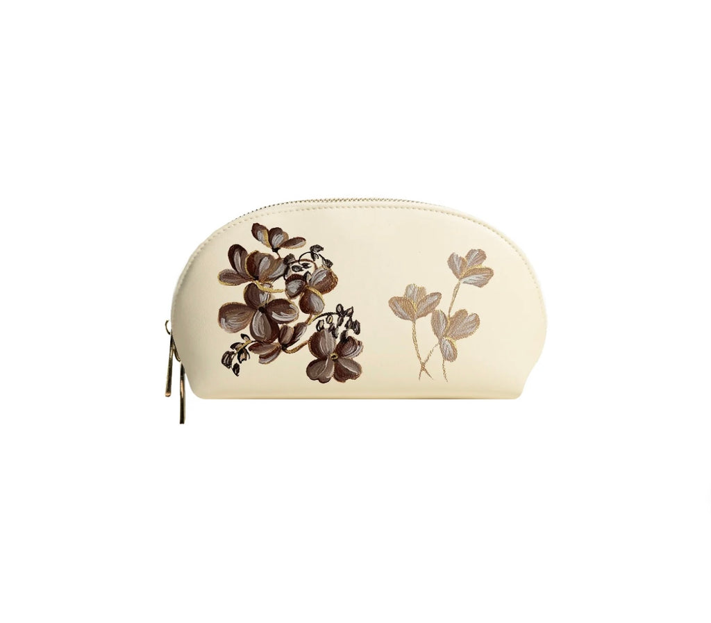 Alepel Coffee Flowers Cream Makeup Bag