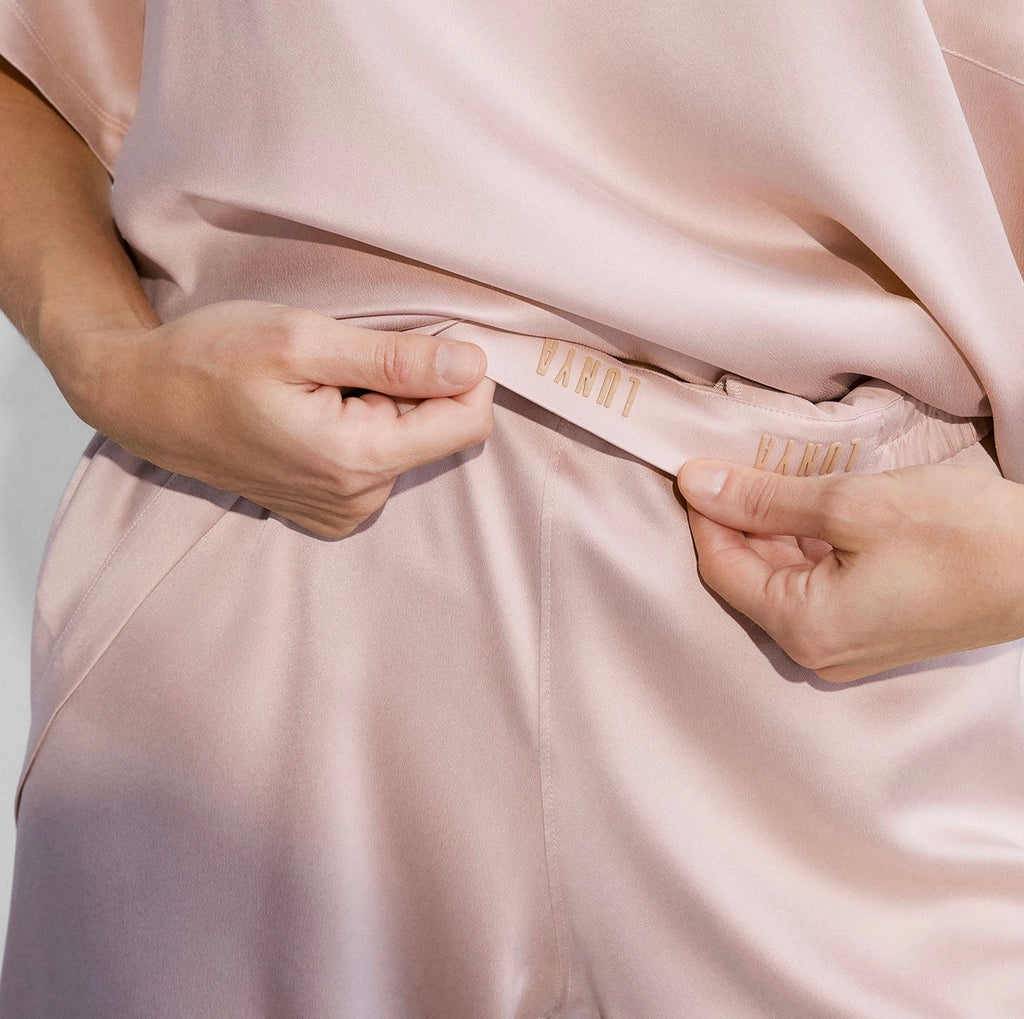 Washable Silk Tee Pant Set