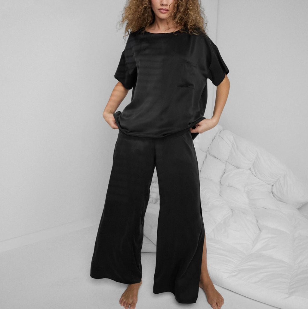 Washable Silk Tee Pant Set